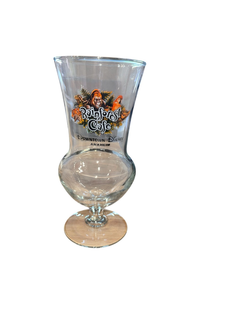 RAINFOREST Clear Glass with Orange and Green Logo